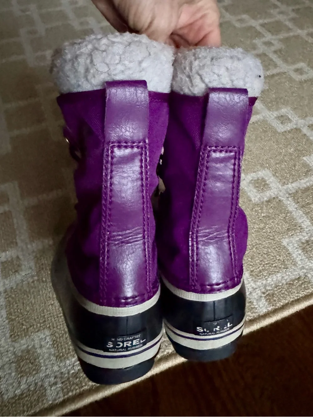 Sorel Kids Yoot Pac Insulated Waterproof Snow Boots Black Purple Girls Size 2